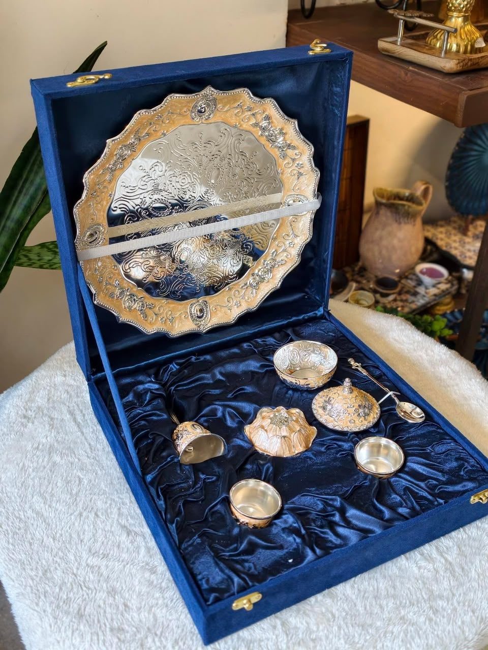 Imported Pooja Thali Set with Velvet Box