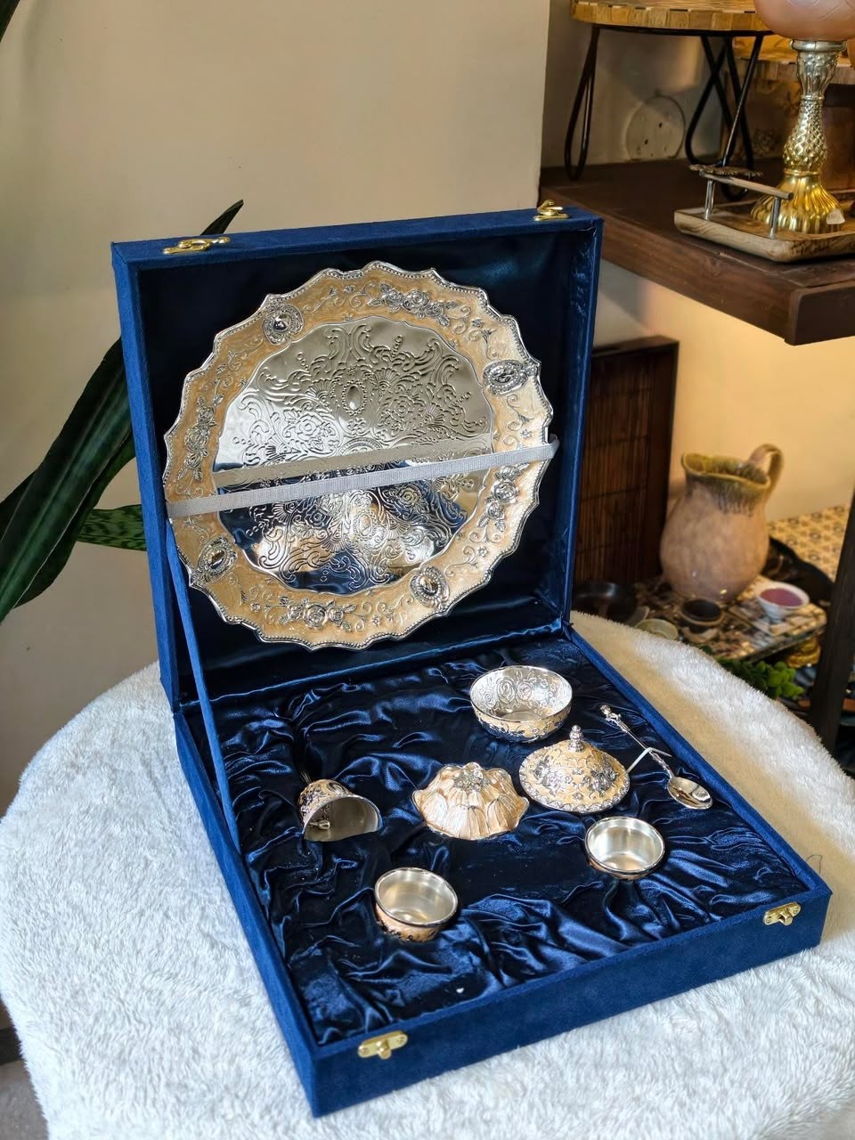 Imported Pooja Thali Set with Velvet Box, photo 6