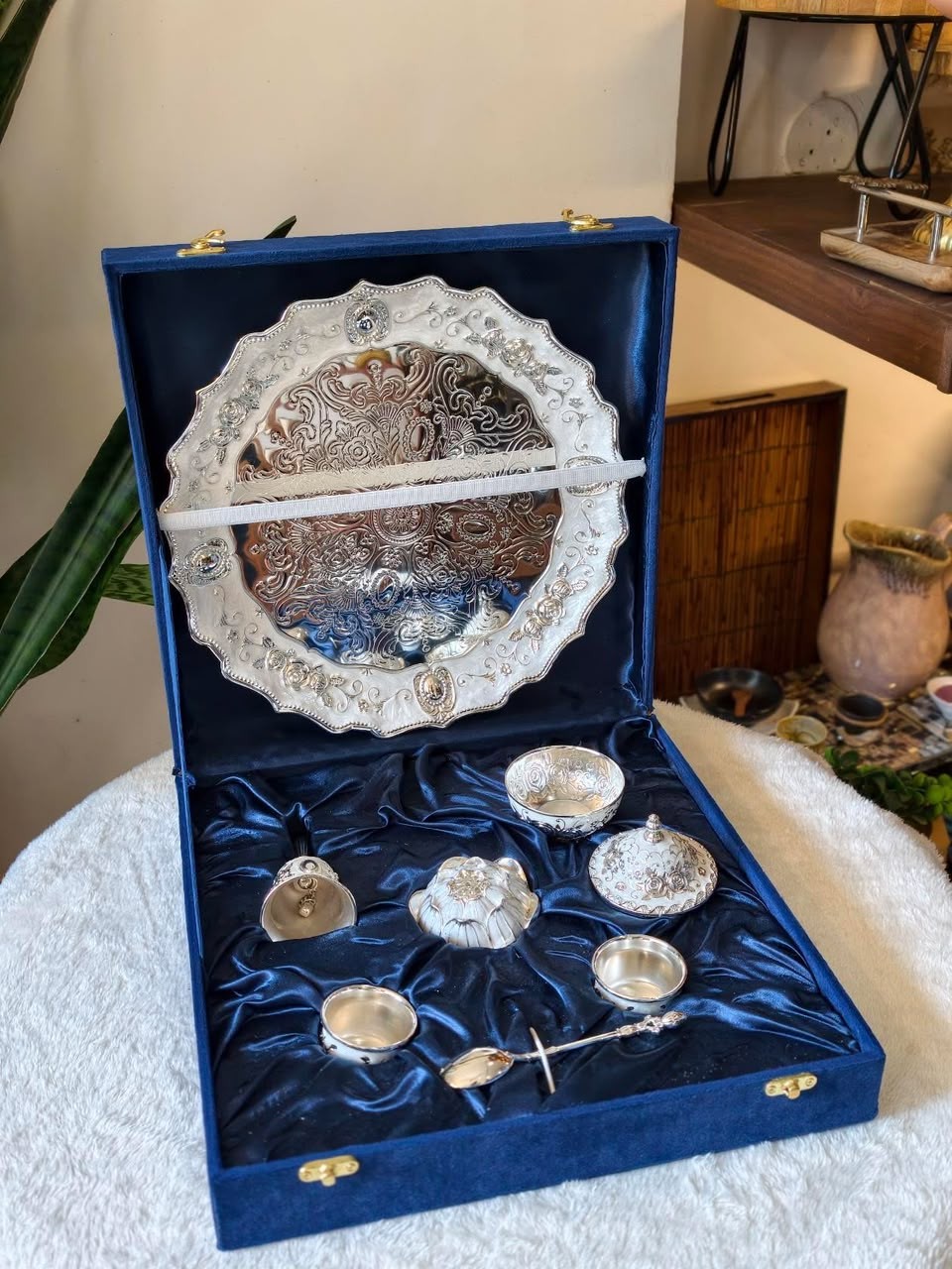 Imported Pooja Thali Set with Velvet Box, photo 7