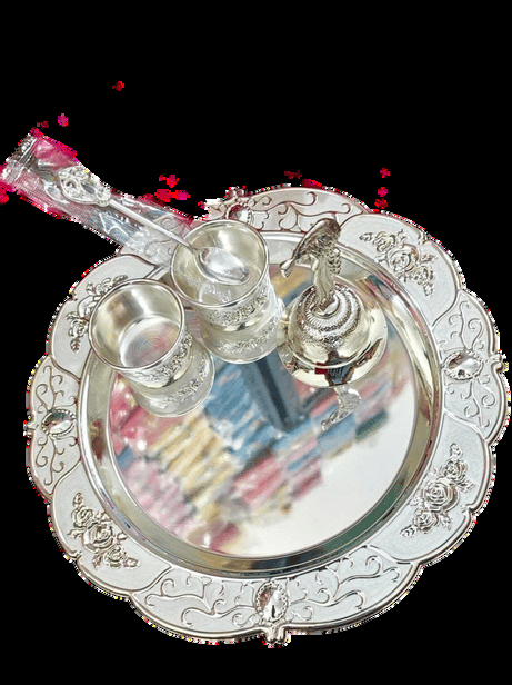 Rose Border Puja Thali Set